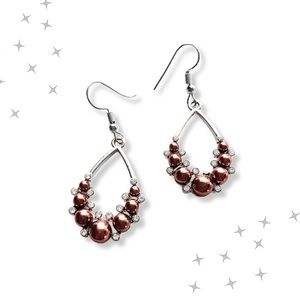 Brown Fancy Silver Earrings